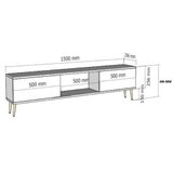 Hanah home TV ormarić kupola, 150x40,6x29,6 cm, antracit-zlatna | Eponuda.ba