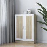 vidaXL Knjižna omara bela in sonoma hrast 82,5x30,5x115 cm iverna pl. | Shoptok.si
