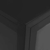  Komoda crna 75 x 35 x 105 cm od čelika i stakla | shoptok.hr