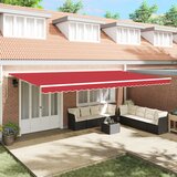 vidaXL Tkanina za nadomestitev nadstreška 6x3.5 m Rdeča | Shoptok.si
