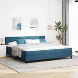  LED Box Spring Krevet Tamno plava 200 x 200 cm Baršun | shoptok.hr