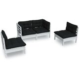  Vrtna sedežna garnitura 4-delna z blazinami trdna borovina, (20972565) | Shoptok.si