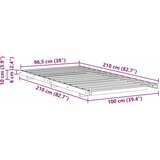  Krevetna konstrukcija Smeđa 100 x 210 cm Čvrsto borovo drvo | shoptok.hr