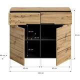MID.YOU Komoda Canu, Temno Siva, Barva Hrasta | Shoptok.si