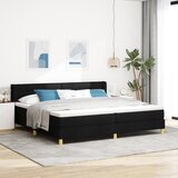 vidaXL Postelja z vzmetnico Črna in bela in črna 200 x 200 cm Pena | Shoptok.si