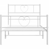  Metalni okvir kreveta uzglavlje i podnožje bijeli 75x190 cm | shoptok.hr