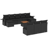  11-dijelni set vrtnih sofa od poliratana s jastucima crni | shoptok.hr