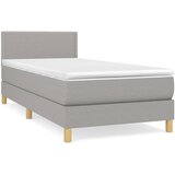  s oprugama i madracem svjetlosivi 100x200 cm od tkanine | shoptok.hr