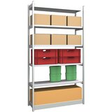 hofe stabilni sestavljivi regal, enostranski, višina regala 2500 mm, svetlo siva/pocinkano, širina police 1325 mm, osnovni regal, širina x globina 132 | Shoptok.si