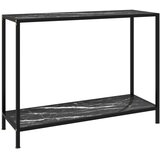 Maison Chic konzolna miza - miza ob steni črna 100x35x75 cm kaljeno steklo, (21786469) | Shoptok.si