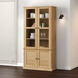 vidaXL Steklena vitrina VIGO 85x35x170 cm trdna borovina Cene