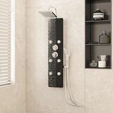 PANEL za tuširanje od stakla 25 x 47,5 x 130 cm crni | shoptok.hr