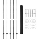 vidaXL Ograda stupovi 10 kom U-kanal siva 150 cm čelik | shoptok.hr