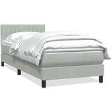 Box Spring krevet s madracem svijetlo sivi 80x220 cm samt | shoptok.hr