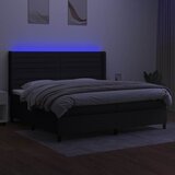  box spring s madracem LED crni 200x200 cm od tkanine | shoptok.hr