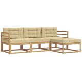 vidaXL Zunanja garnitura za sedenje 4 pcs Bela in bež Poliester, (5000280443) | Shoptok.si