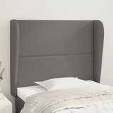  Uzglavlje s ušima sivo 93x23x118/128 cm od umjetne kože | shoptok.hr