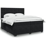 vidaXL Box spring postelja z vzmetnico črna 200x200 cm žamet | Shoptok.si