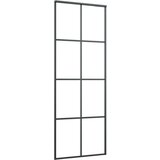  Klizna vrata od aluminija i stakla ESG 76 x 205 cm crna | shoptok.hr
