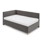 antracitno sivi kutni dječji krevet s prostorom za odlaganje 140x200 cm cool