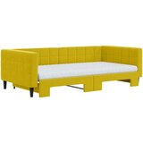  Dnevni krevet na razvlačenje s madracima žuti 100x200 cm baršun | shoptok.hr