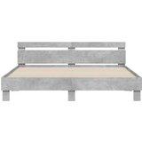  Posteljni okvir z vzglavjem betonsko siv 200x200 cm i | Shoptok.si