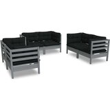  Vrtna sedežna garnitura 6-delna z blazinami trdna borovina, (20597840) | Shoptok.si