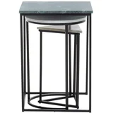 Stranske mizice v kompletu 3 ks z marmorno mizno ploščo 40x40 cm Mandoli –