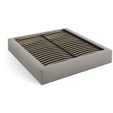 Micadoni Svijetlo sivi tapecirani bračni krevet s prostorom za odlaganje s podnicom 200x200 cm Simon – | shoptok.hr