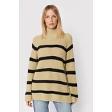 Custommade Pulover Talna Stripes 999212319 Bež Relaxed Fit