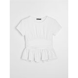 Sinsay Pamučna bluza s peplumom i naborima | shoptok.hr