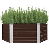 Maison Chic Dvignjeno Cvetlično korito - Cvetlični Lonec pocinkano jeklo 129x129x46 cm rjavo, (21789220) | Shoptok.si