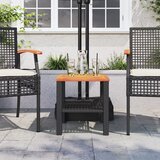  Vrtni stol crni 40x40x42 cm od poliratana i drva bagrema | Eponuda.com