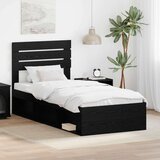  Okvir za krevet Crna 75 x 190 cm Čvrsto borovo drvo | shoptok.hr