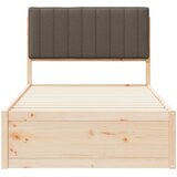  Krevetni okvir s tapiciranim uzglavljem Sivo-smeđa 100 x 200 cm | shoptok.hr