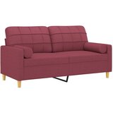  Dvosjed s ukrasnim jastucima boja vina 140 cm od tkanine | shoptok.hr