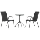  Vrtna garnitura - 3-dijelni vrtni blagovaonski set crni čelični | shoptok.hr