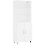  Visoka komoda bijela 69,5x34x180 cm konstruirano drvo Slike