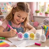  Easter Styrofoam Eggs For Painting Markers Flower Pattern B 6pcs | Shoptok.si