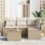 vidaXL Set od 5 komada Vrtnih Kauča s Jastučićima Smeđi Poli Ratan | shoptok.hr