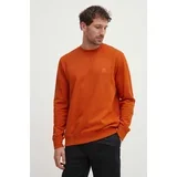 BOSS Orange Bombažen pulover moški, oranžna barva, 50509323