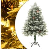  Božićno drvce s LED svjetlima i češerima zeleno 150 cm PVC i PE | shoptok.hr