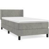 Maison Chic Box spring postelja - Vzmetna postelja z vzmetnico svetlo siv 90x190 cm žamet SL14234, (21901713) Cene