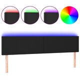  LED uzglavlje crno 200 x 5 x 78/88 cm od umjetne kože | shoptok.hr