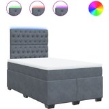  The Living Store Box spring postelja z vzmetnico temno siv 120x190 cm žamet - Box Spring Postelja, (21457853) | Shoptok.si