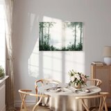  Slika - Retro Landscape Grove Trees and Pond in Patinated Shades of Green 90x60 Na talijanskom platnu | shoptok.hr