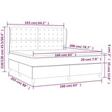  Krevet box spring s madracem svjetlosiva 160x200 cm tkanina | shoptok.hr