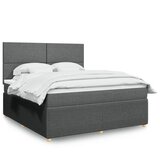 vidaXL Box spring postelja z vzmetnico temno siva 180x200 cm blago | Shoptok.si