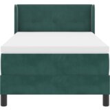 vidaXL Box Spring postelja z vzmetnico temno zelena 90x200 cm žamet | Shoptok.si