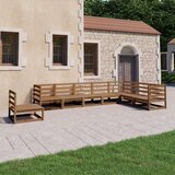  Vrtna sedežna garnitura 8-delna medeno rjava trdna borovina, (20972141) | Shoptok.si